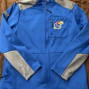 Kansas Jayhawks Men’s Blue Full-Zip Jacket with Grey Accents